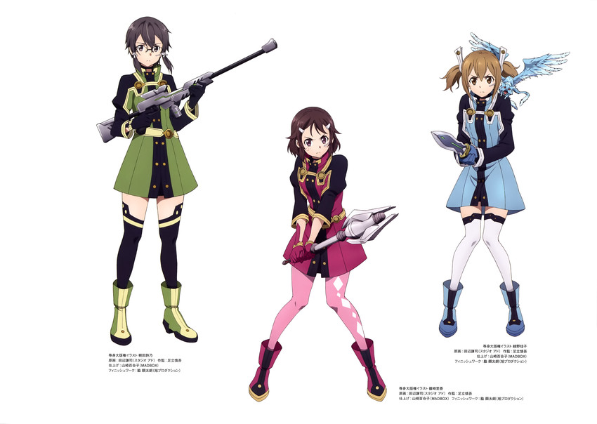 silica, lisbeth, pina, asada shino, and shinozaki rika (sword art online and 1 more) drawn by tanabe_kenji