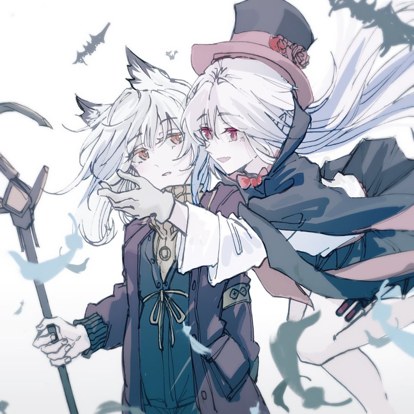 ptilopsis and warfarin (arknights) drawn by e-fa-dorn