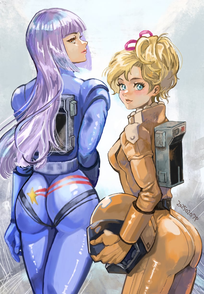 roux louka and elle vianno (gundam and 1 more) drawn by okrdisk2000