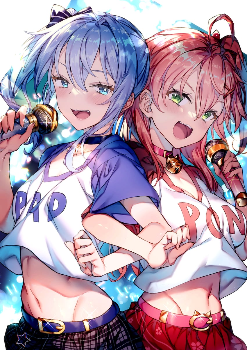 hoshimachi suisei and sakura miko (hololive) drawn by redcomet