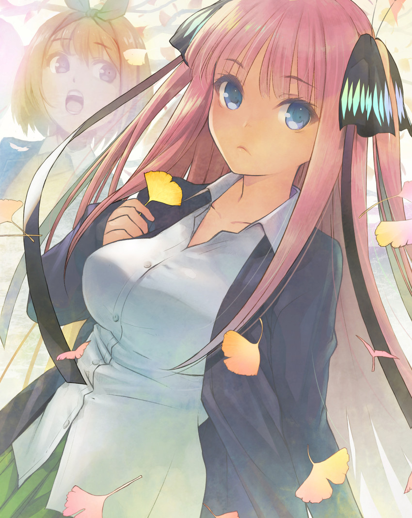 nakano nino and nakano yotsuba (go-toubun no hanayome) drawn by hirokiku