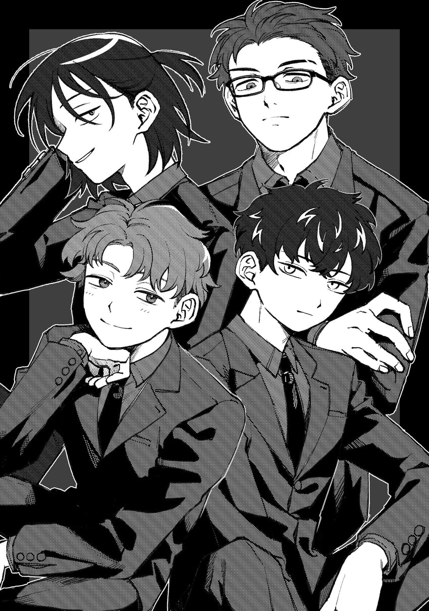 takami kouki, mizuo haruichi, taguchi ryuuya, and tohno gen (futsuu no keion-bu) drawn by rra_(yj)