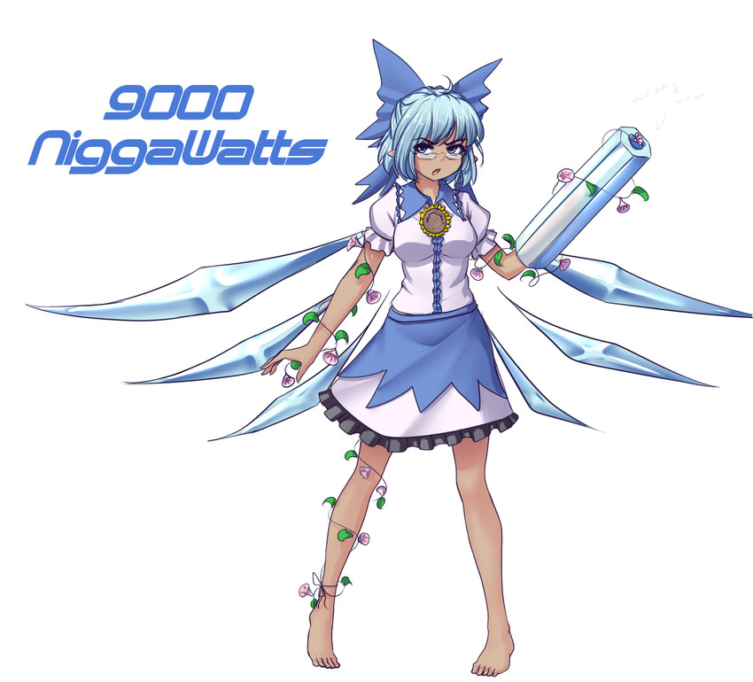 cirno, reiuji utsuho, and tanned cirno (touhou and 1 more) drawn by hater_(hatater)