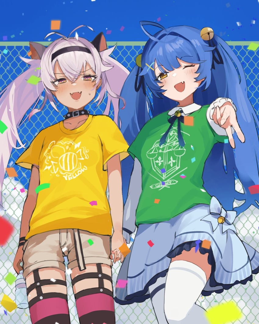 amamiya kokoro and matsukai mao (nijisanji) drawn by nishinomiya32