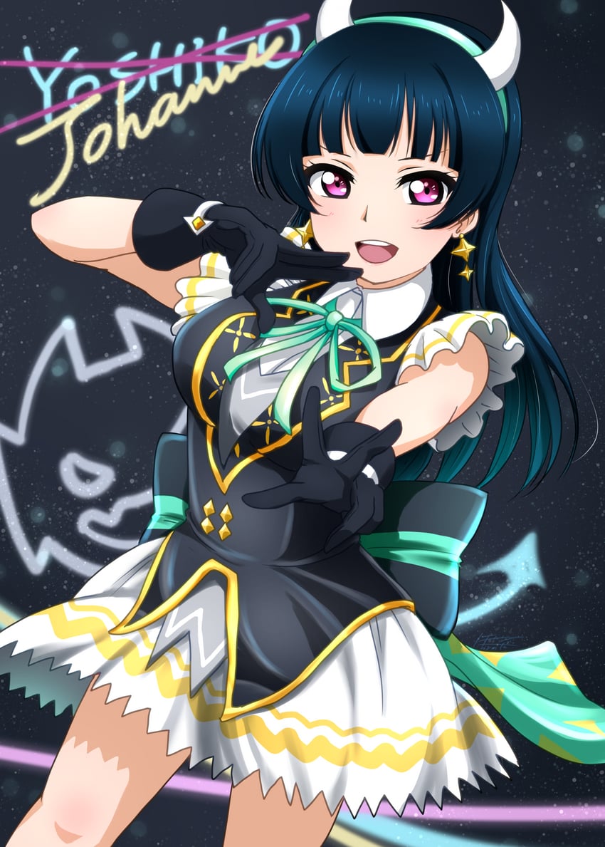 tsushima yoshiko (love live! and 1 more) drawn by noochan_chonoda