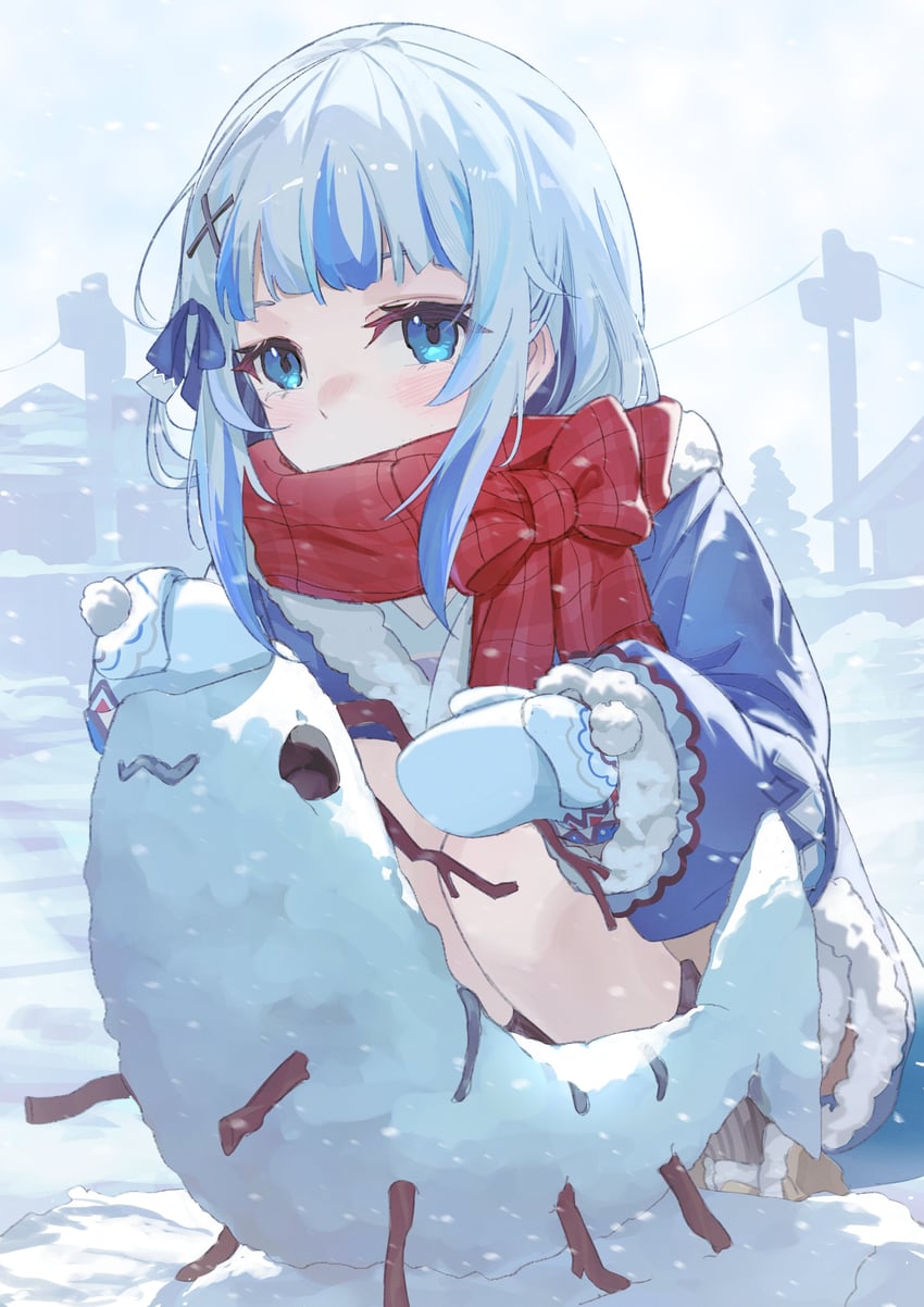 gawr gura and ebi-chan (hololive and 1 more) drawn by odech44