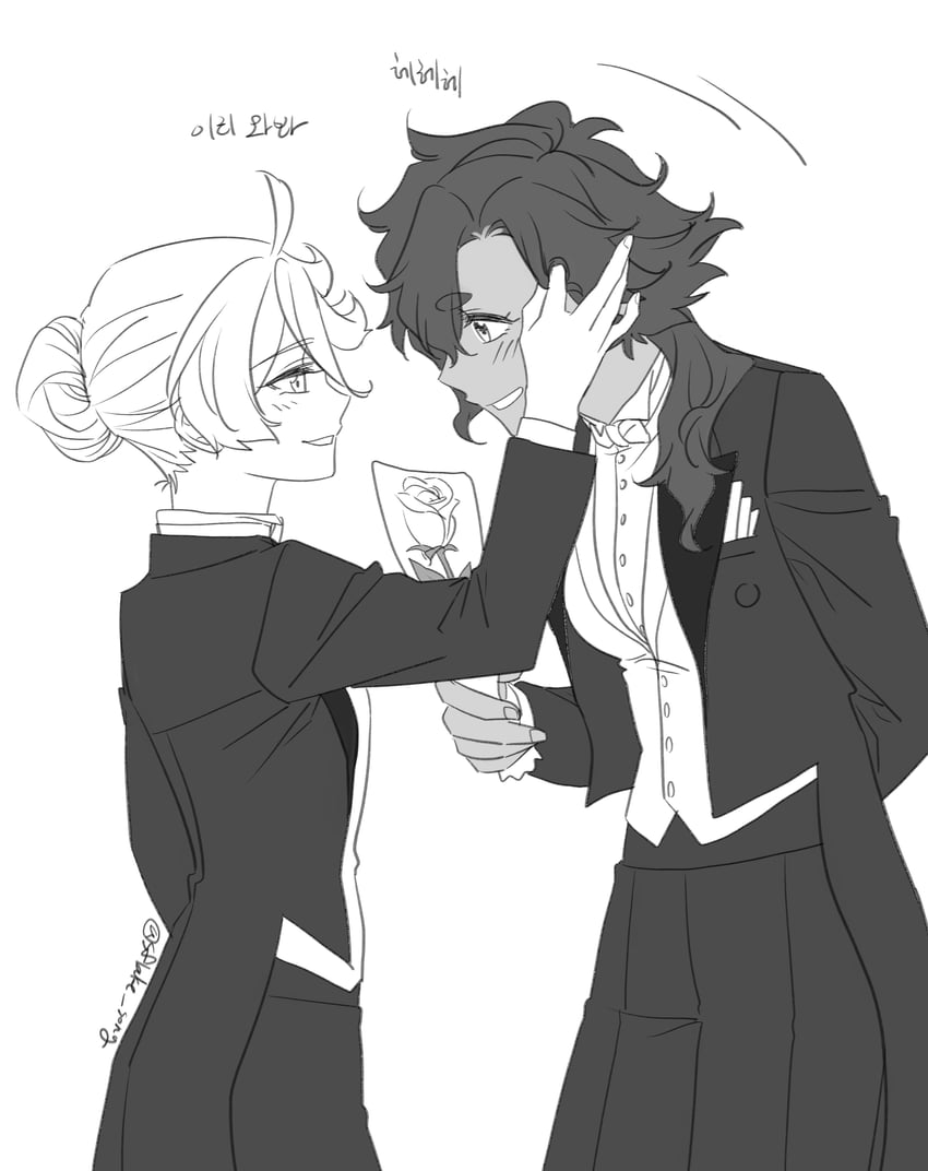 suletta mercury and miorine rembran (gundam and 1 more) drawn by sflake_song