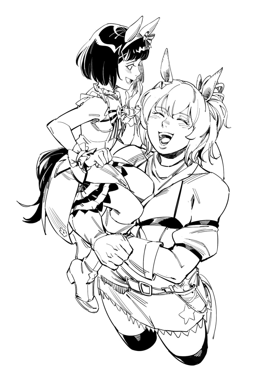 taiki shuttle and nishino flower (umamusume) drawn by ruukii_drift