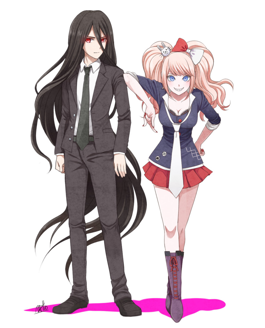 enoshima junko and kamukura izuru (danganronpa and 2 more) drawn by nguyen_quynh_chi