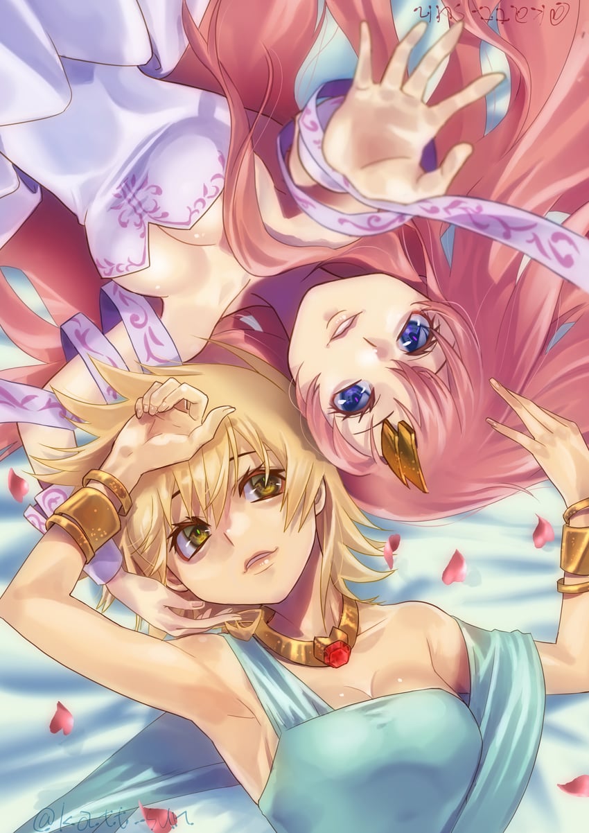cagalli yula athha and lacus clyne (gundam and 3 more) drawn by katt_sun