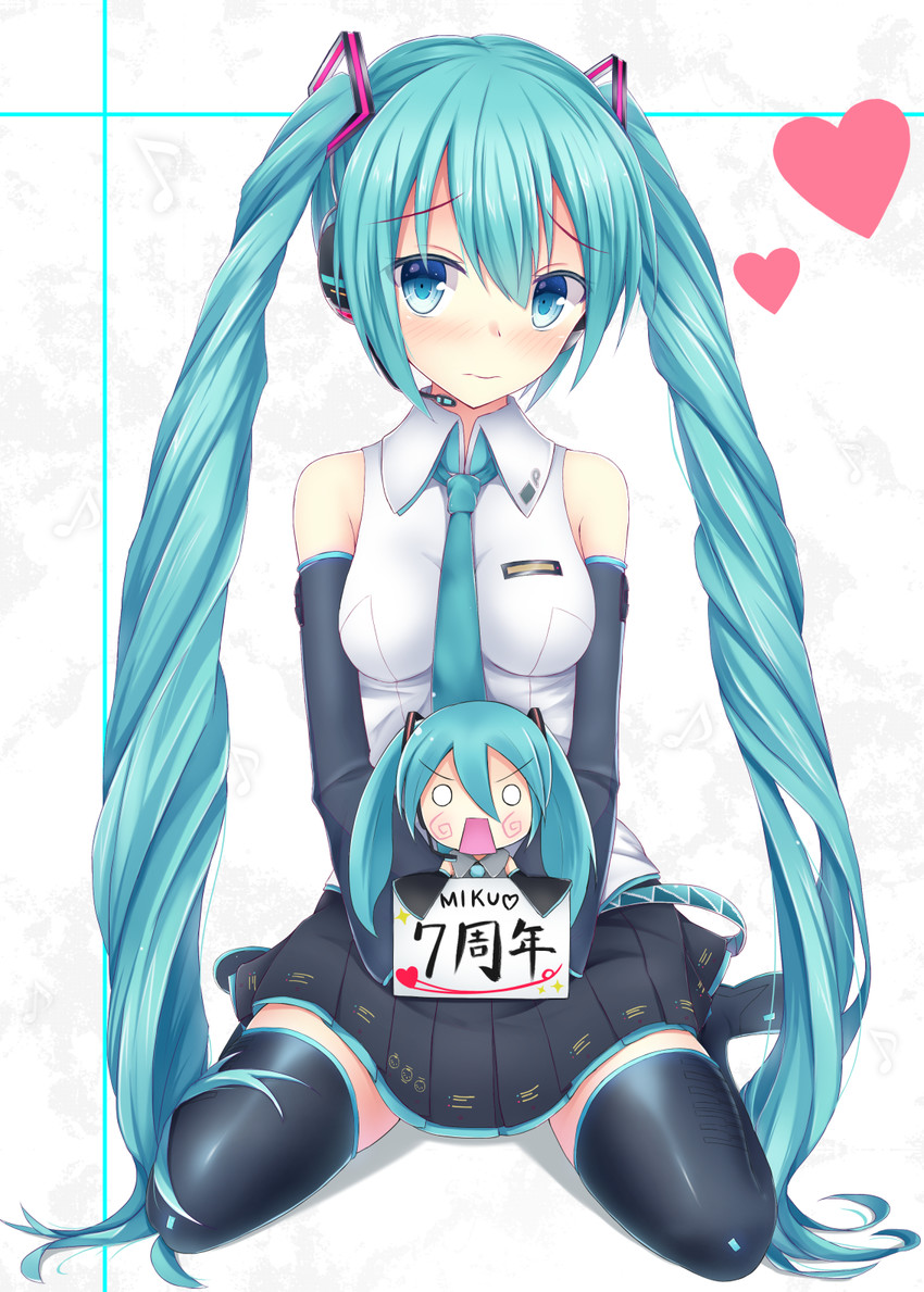 hatsune miku and hachune miku (vocaloid) drawn by tf_(tfx2)