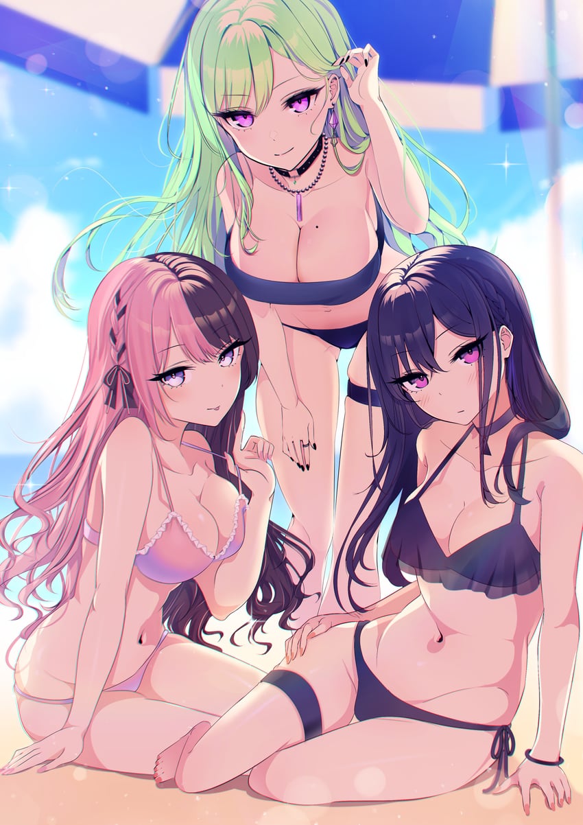 tachibana hinano, ichinose uruha, and yakumo beni (vspo! and 2 more) drawn by kiiro_(cocoa080)