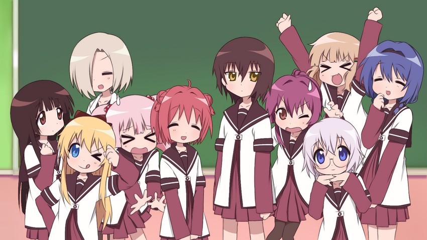 toshinou kyouko, akaza akari, funami yui, yoshikawa chinatsu, oomuro sakurako, and 5 more (lucky star and 1 more) drawn by goron_(phde2424)