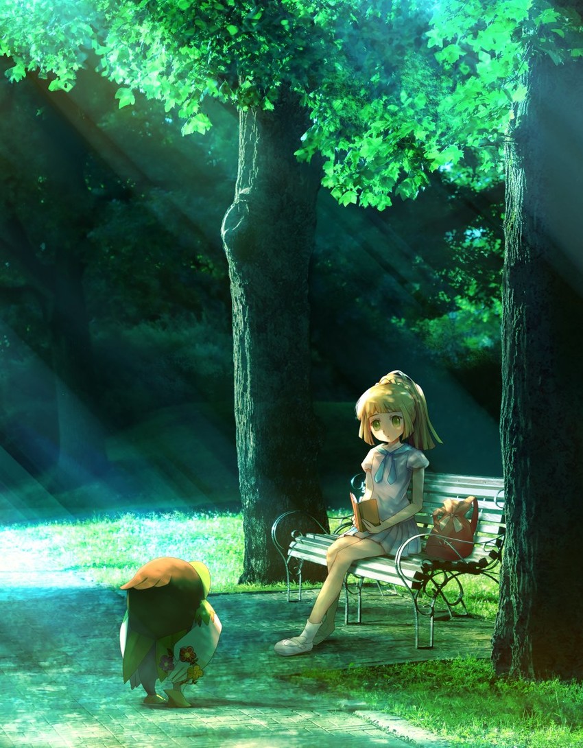 lillie and dartrix (pokemon and 1 more) drawn by ribero