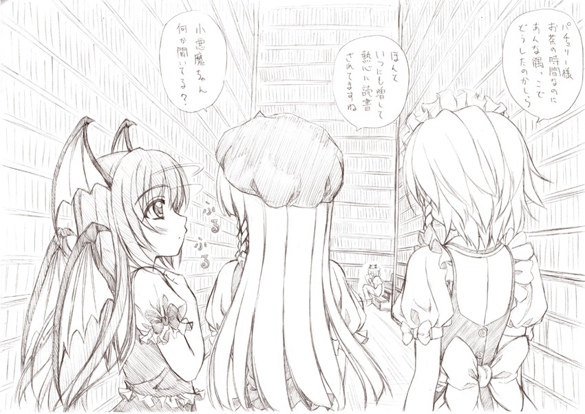 izayoi sakuya, patchouli knowledge, hong meiling, and koakuma (touhou) drawn by sin-go