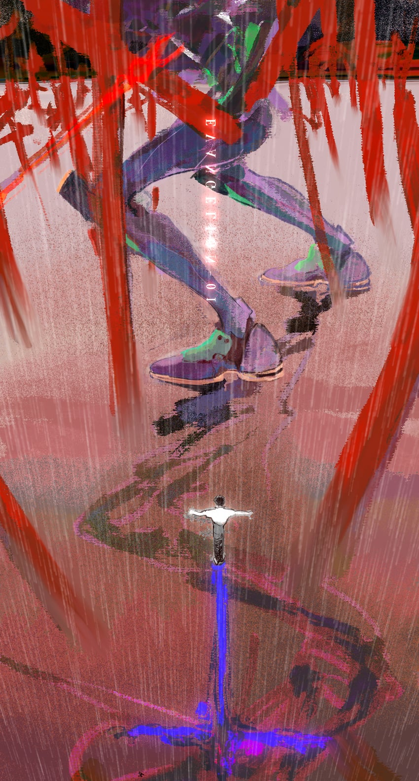 ikari shinji and eva 01 (neon genesis evangelion) drawn by hj_hikari0606