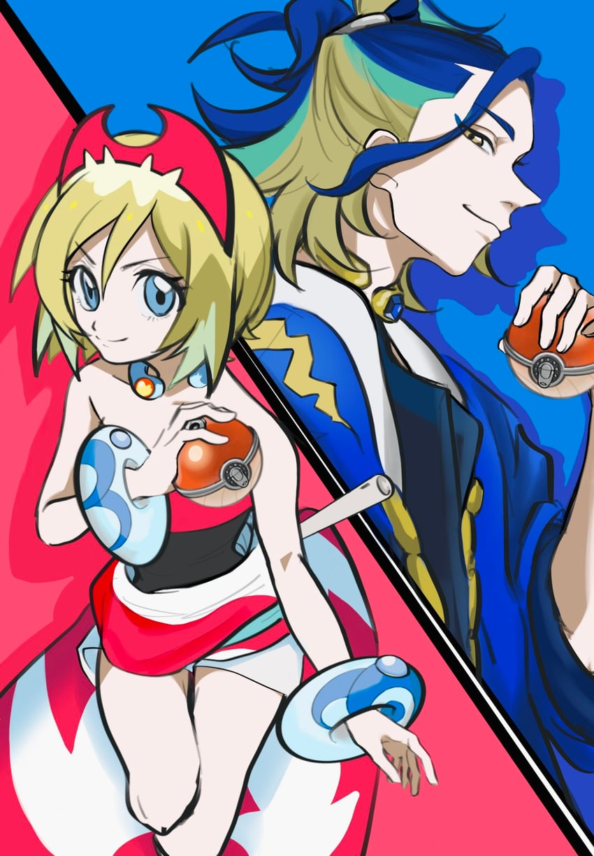 irida and adaman (pokemon and 1 more) drawn by ao_6336