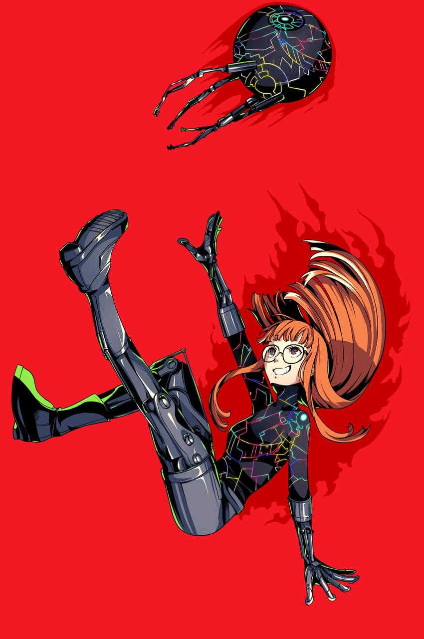 sakura futaba and prometheus (persona and 2 more) drawn by pancakesorting