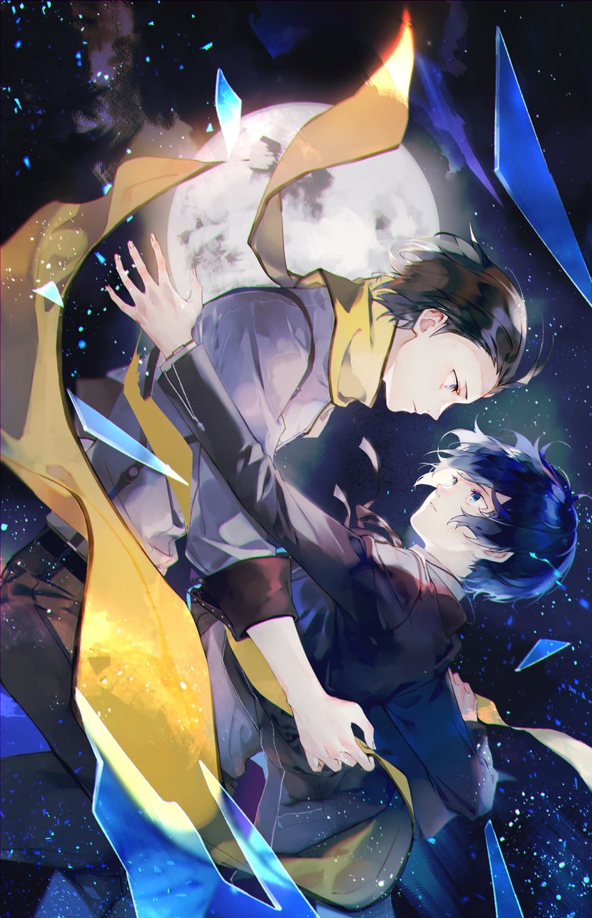 yuuki makoto and mochizuki ryouji (persona and 1 more) drawn by lor_(roasyerizyonirapi)