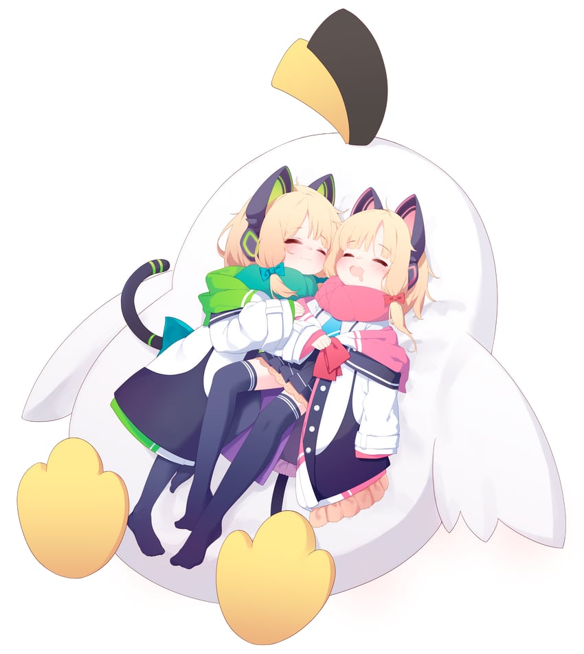 momoi, midori, and peroro (blue archive) drawn by ansan_ey