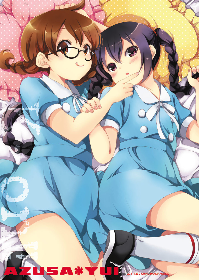 nakano azusa and hirasawa yui (k-on! and 1 more) drawn by gouda_nagi