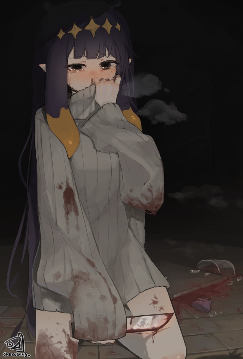 gawr gura, ninomae ina'nis, and takodachi (hololive and 1 more) drawn by chocosong