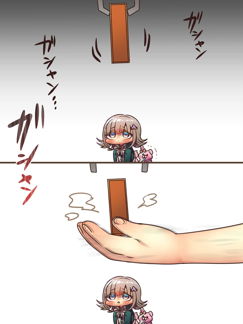 nanami chiaki and monomi (danganronpa and 2 more) drawn by harumina_mau
