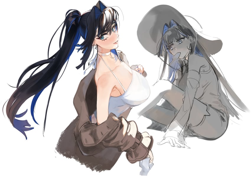 ouro kronii (hololive and 1 more) drawn by eus_ing