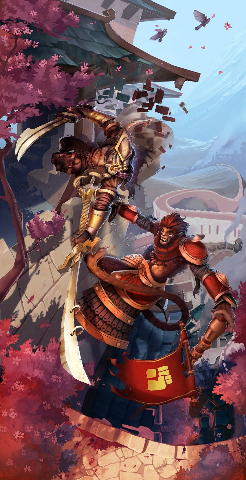 master yi and wukong (league of legends) drawn by anarki3000
