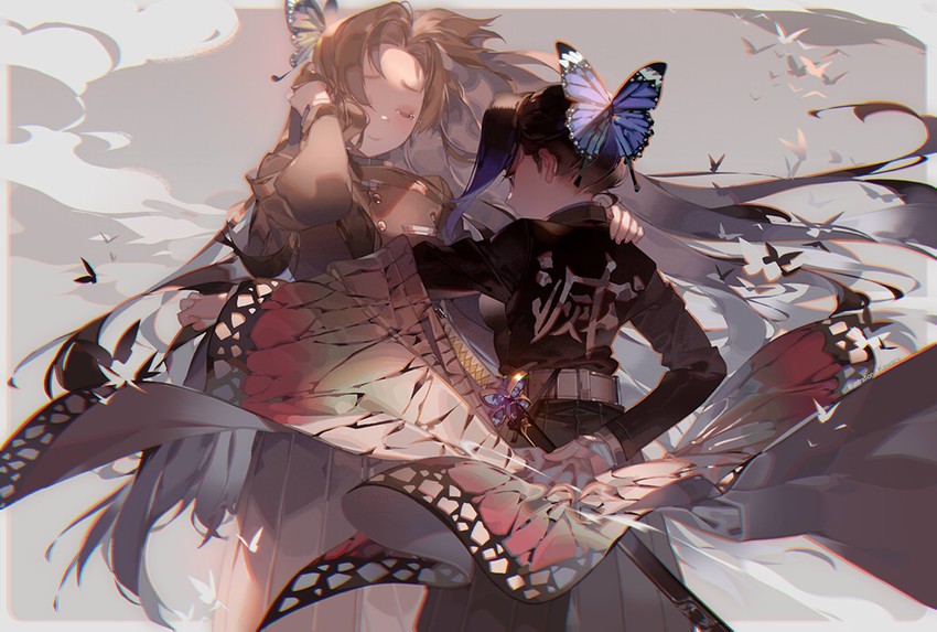kochou shinobu and kochou kanae (kimetsu no yaiba) drawn by kawacy