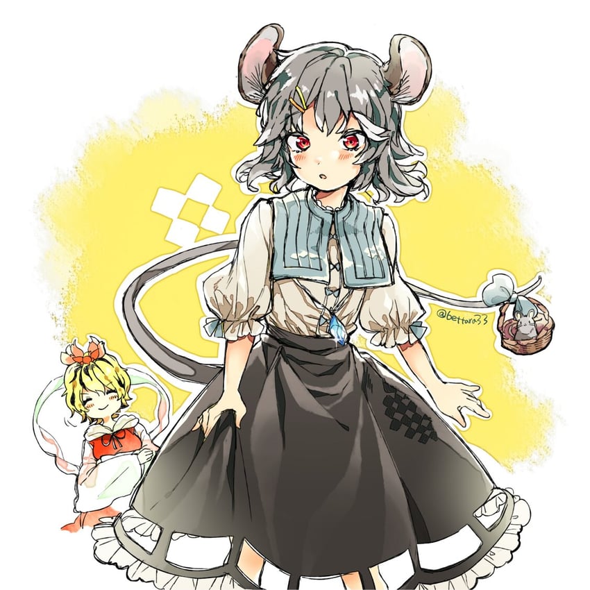 nazrin and toramaru shou (touhou) drawn by ryuuta_(akatukiryoka)
