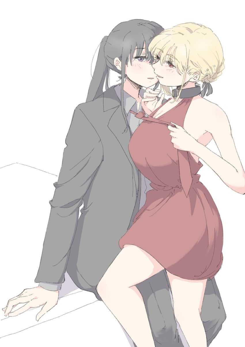 nishikigi chisato and inoue takina (lycoris recoil) drawn by daimyo0208