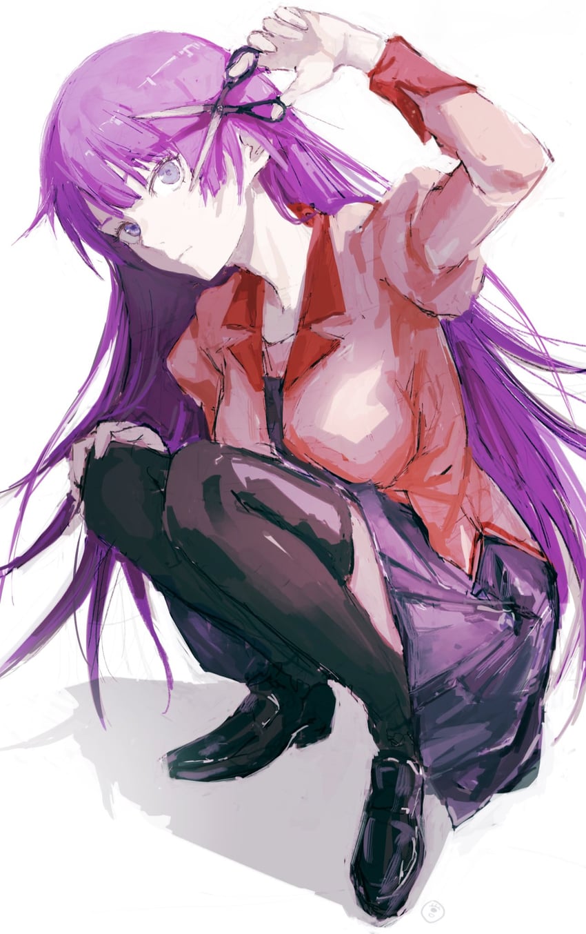 senjougahara hitagi (monogatari and 1 more) drawn by taki_(a313131333)