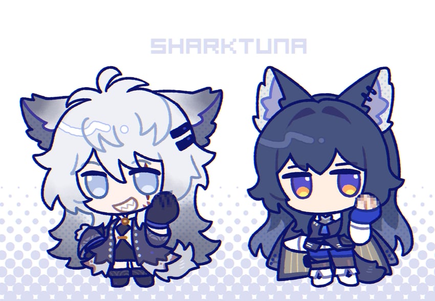 texas, lappland, and texas the omertosa (arknights) drawn by sharktuna
