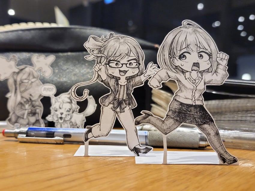 axel syrios, noir vesper, harusaki nodoka, and a-chan (hololive and 2 more) drawn by jqhnharqld