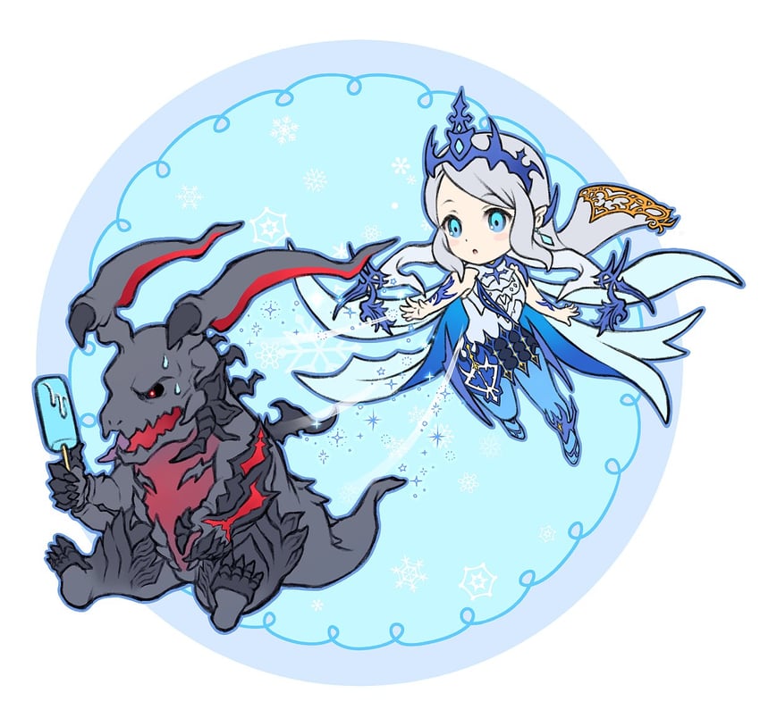 jill warrick, shiva, and ifrit (final fantasy and 1 more) drawn by quichi_91