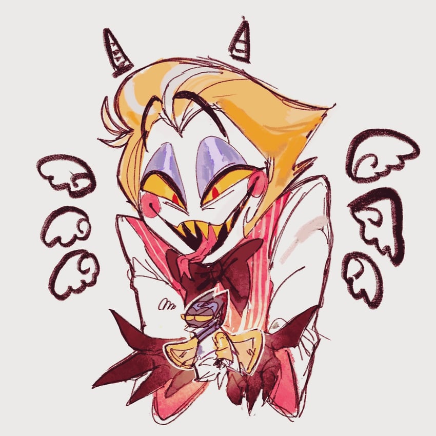 lucifer morningstar and adam (hazbin hotel) drawn by dondoko_00