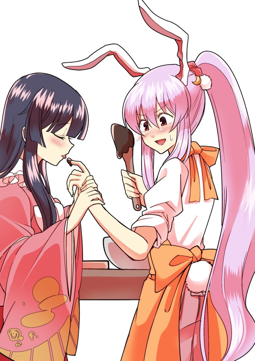 reisen udongein inaba and houraisan kaguya (touhou) drawn by mana_(tsurubeji)