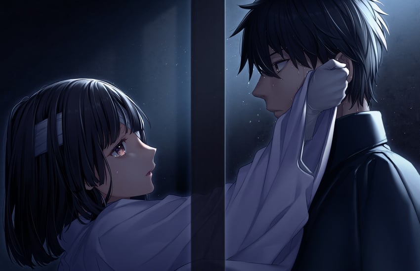 yasaka kurou and shiki kyoko (nie no hakoniwa) drawn by kaguyuzu