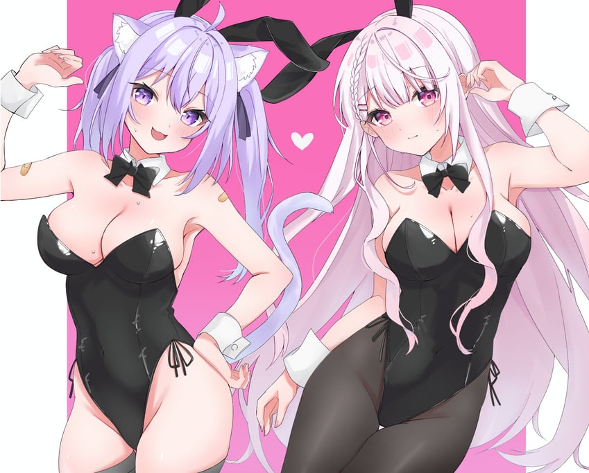 nekomata okayu and shiina yuika (hololive and 1 more) drawn by tillots