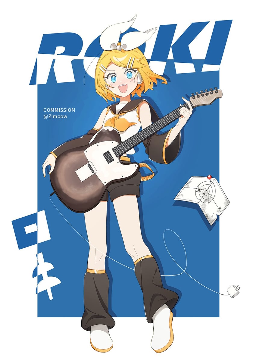 kagamine rin (vocaloid and 1 more) drawn by zimoow