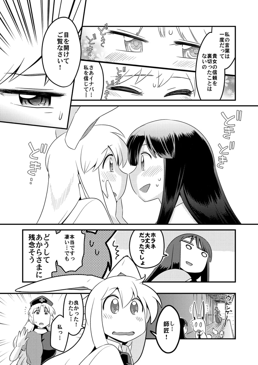 reisen udongein inaba, houraisan kaguya, and yagokoro eirin (touhou) drawn by bon_(rump)