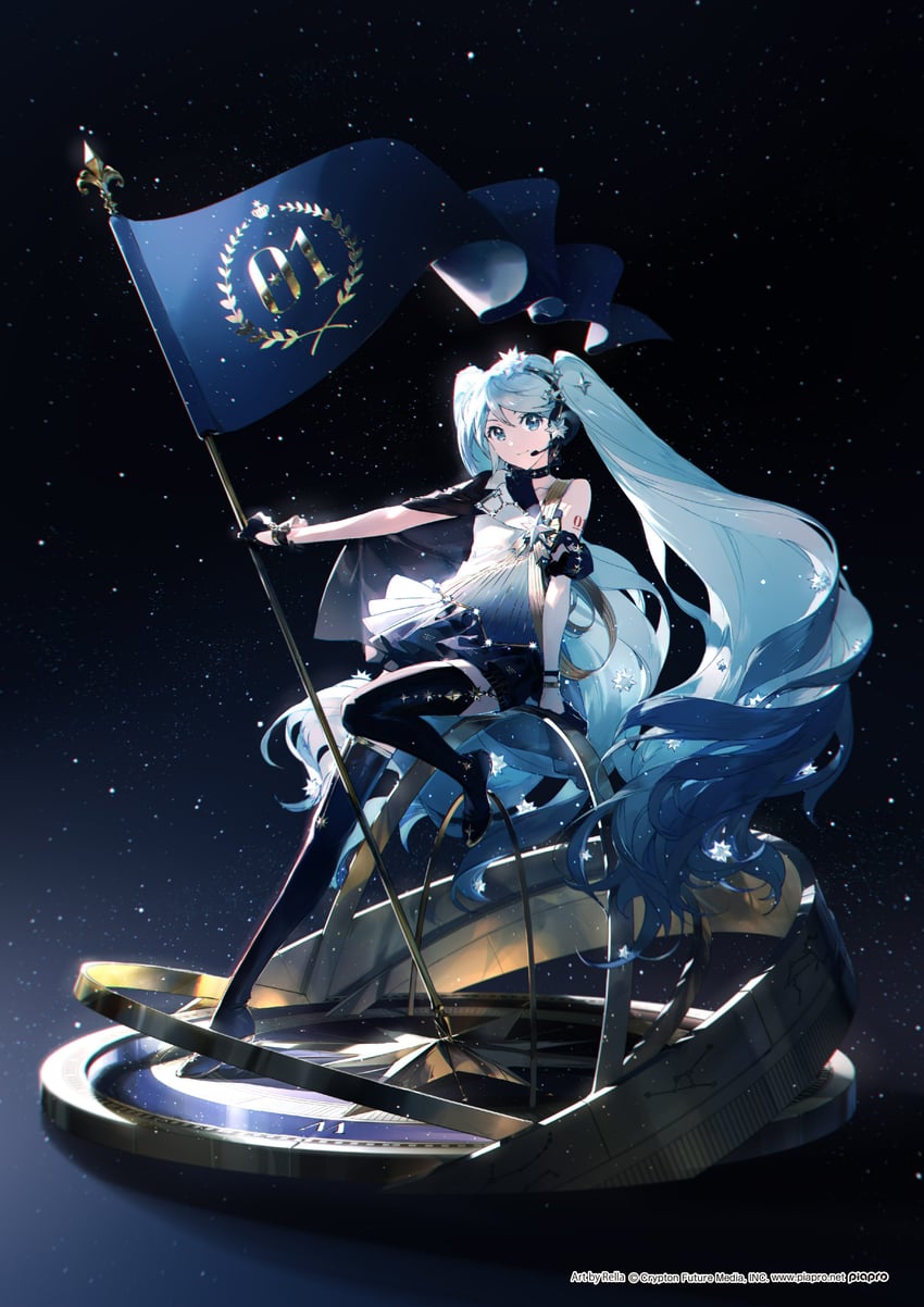 hatsune miku and polaris miku (vocaloid) drawn by rella