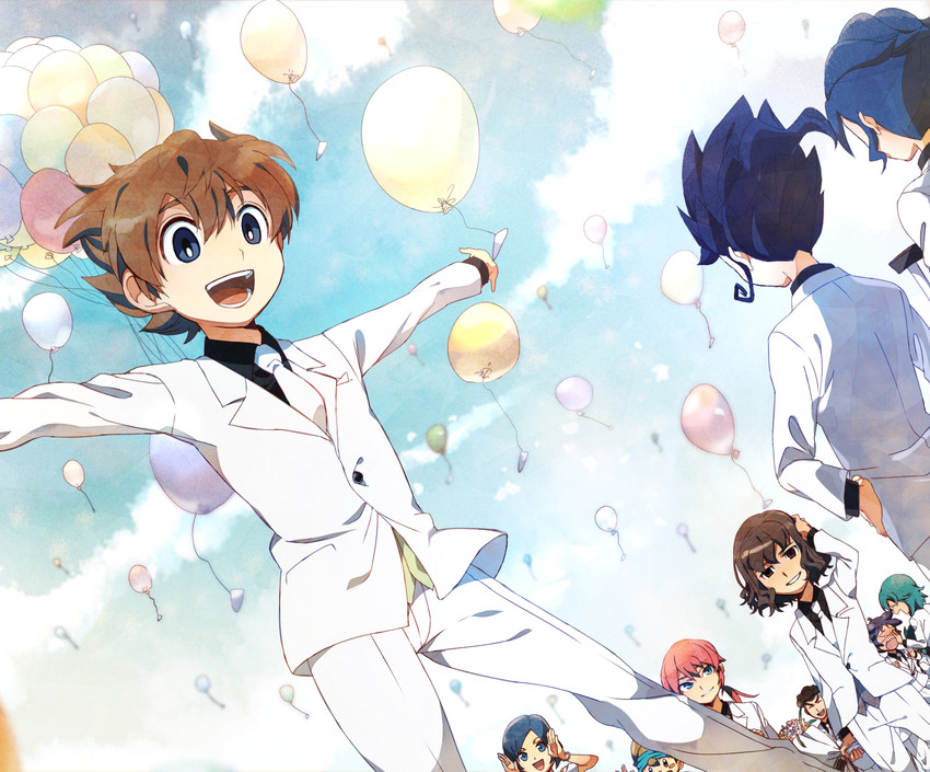 kirino ranmaru, shindou takuto, kariya masaki, matsukaze tenma, tsurugi kyousuke, and 6 more (inazuma eleven and 2 more) drawn by petagon