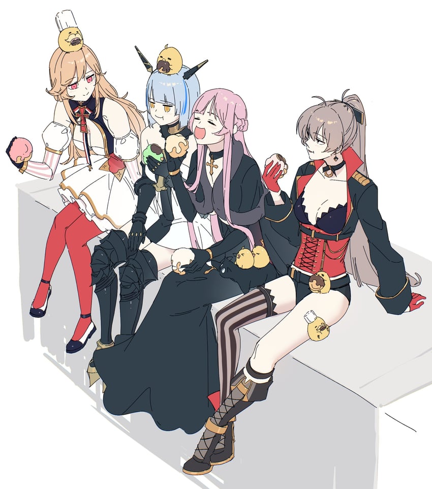 manjuu, jean bart, richelieu, gascogne, and clemenceau (azur lane) drawn by hatski.sin