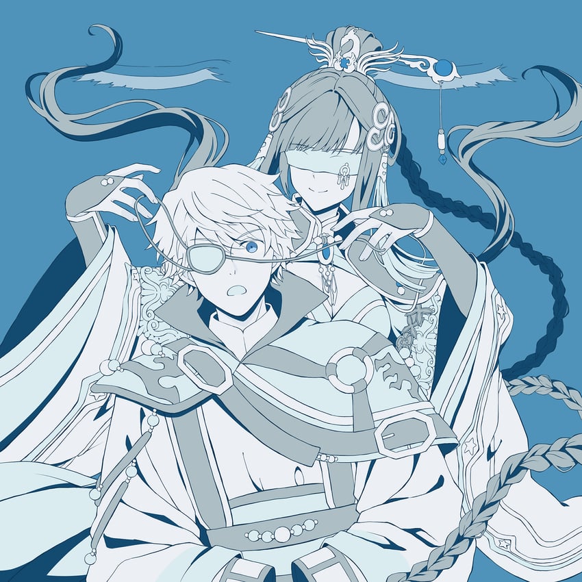 mu tian ming and juan can yun (thunderbolt fantasy) drawn by yuinbu