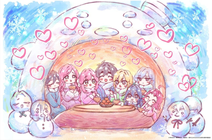 hanazono hakari, inda karane, yoshimoto shizuka, aijou rentarou, eiai nano, and 7 more (kimi no koto ga dai dai dai dai daisuki na 100-nin no kanojo) drawn by yano_akane