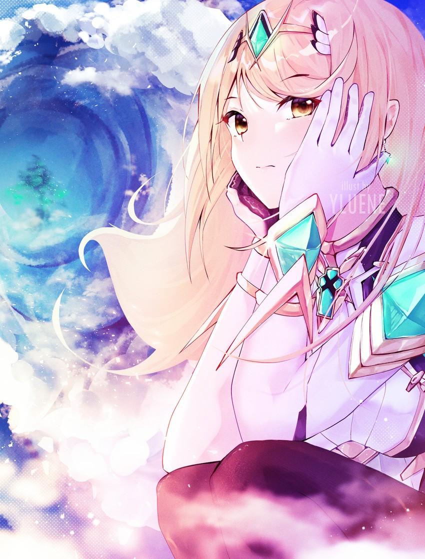 mythra (xenoblade chronicles and 2 more) drawn by yluene