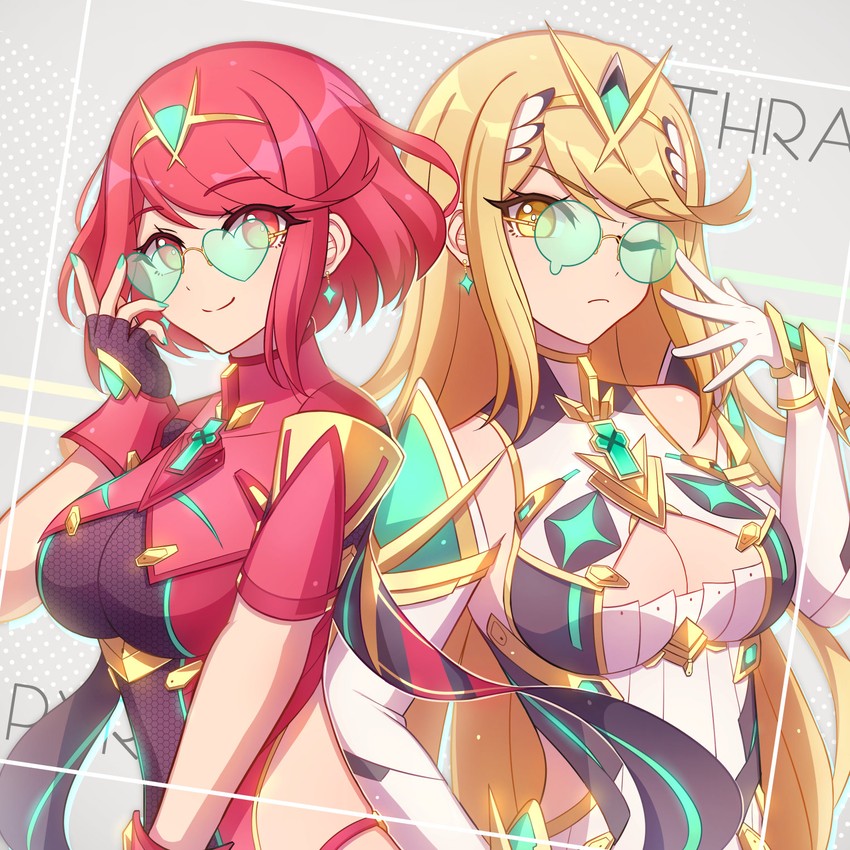 pyra and mythra (xenoblade chronicles and 1 more) drawn by enni