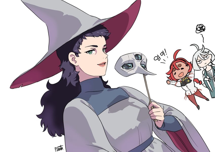 suletta mercury, miorine rembran, and prospera mercury (gundam and 1 more) drawn by pirata_(gailtonatiu)